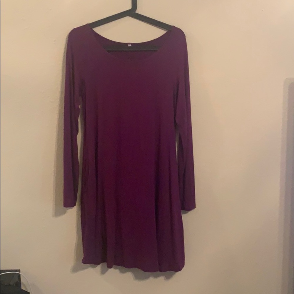 Casual purple long sleeved dress